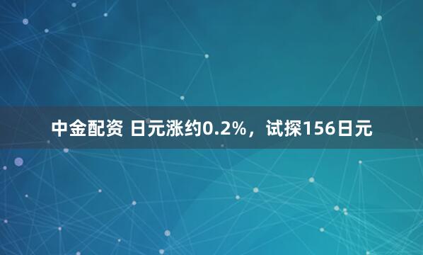 中金配资 日元涨约0.2%，试探156日元