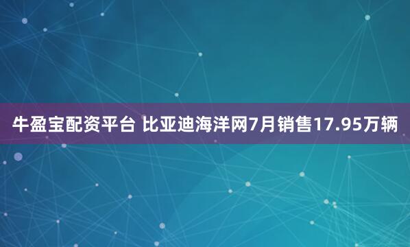 牛盈宝配资平台 比亚迪海洋网7月销售17.95万辆